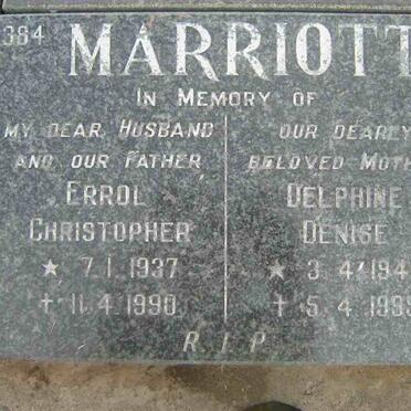 MARRIOTT Errol Christopher 1937-1990 &amp; Delphine Denise 1940-1995