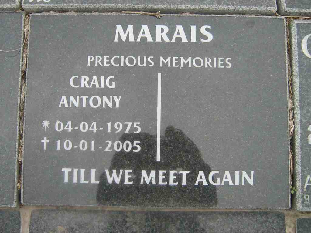 MARAIS Craig Anthony 1975-2005