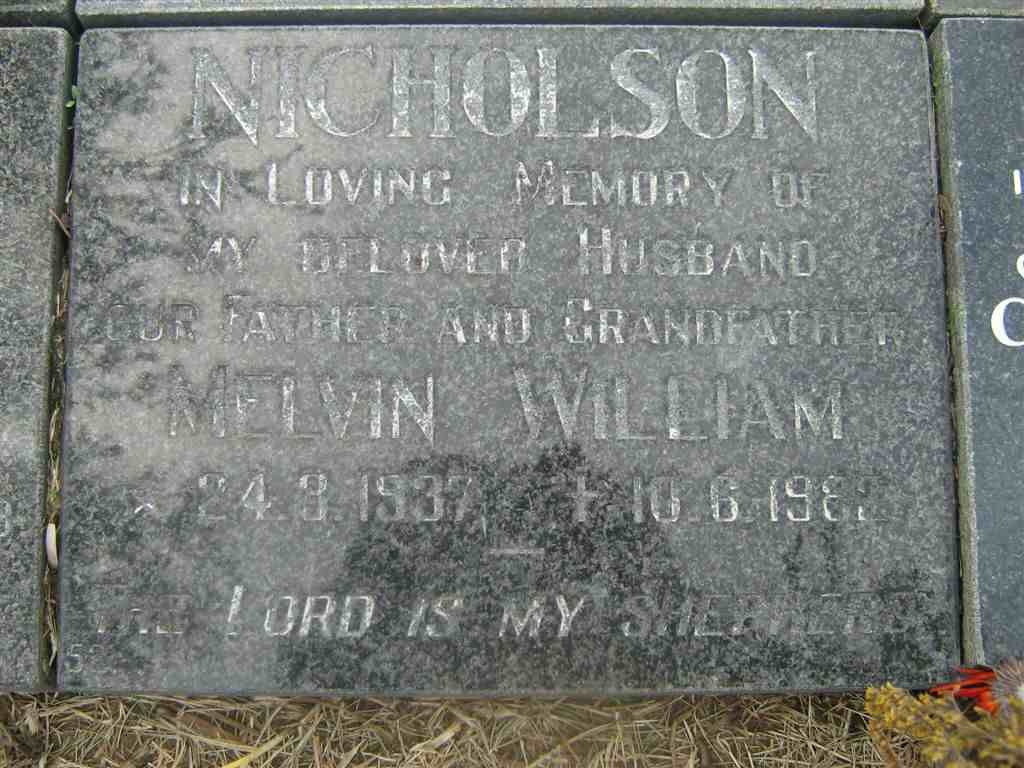 NICHOLSON Melvin William 1937-1982