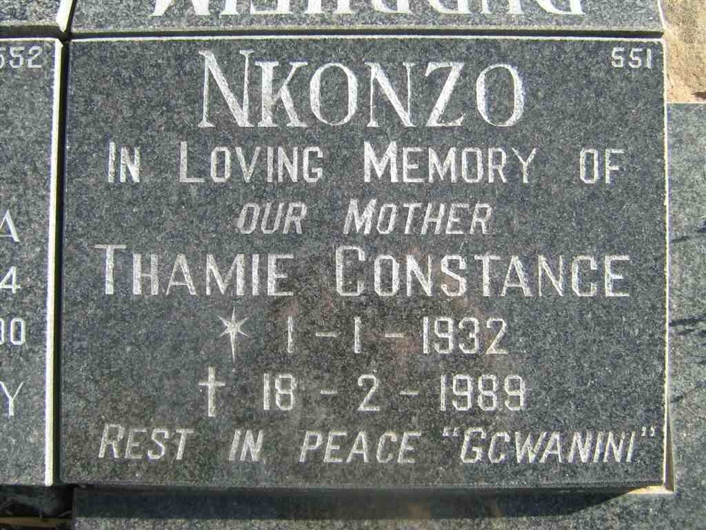 NKONZO Thamie Constance 1932-1989