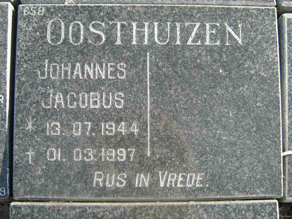 OOSTHUIZEN Johannes Jacobus 1944-1997