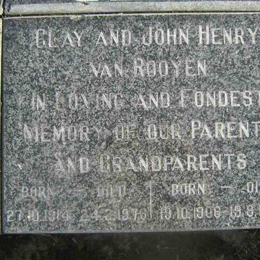 ROOYEN Clay, van 1914-1976  :: VAN ROOYEN John Henry 1906-1994