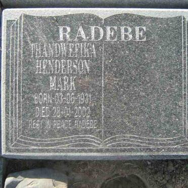RADEBE Thandwefika Henderson Mark 1931-2002