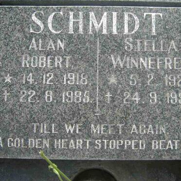 SCHMIDT Alan Robert 1918-1985 &amp; Stella Winnefred 1928-1995