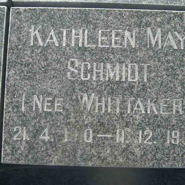 SCHMIDT Kathleen May nee WHITTAKER 1910-1986