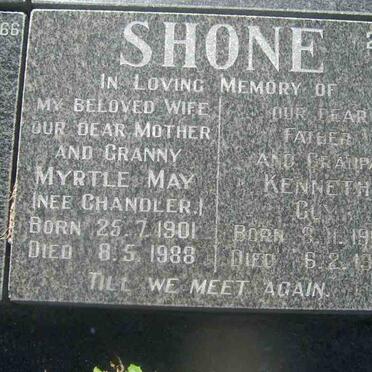 SHONE Kenneth Guy 1900-1996 &amp; Myrtle May CHANDLER 1901-1988