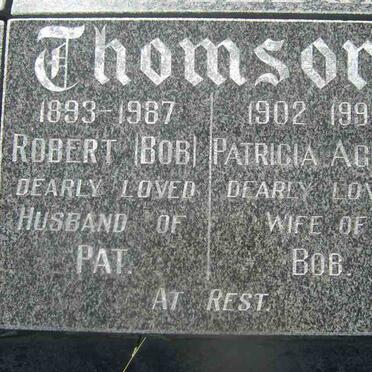 THOMSON Robert 1893-1987 &amp; Patricia Agnes 1902-1996