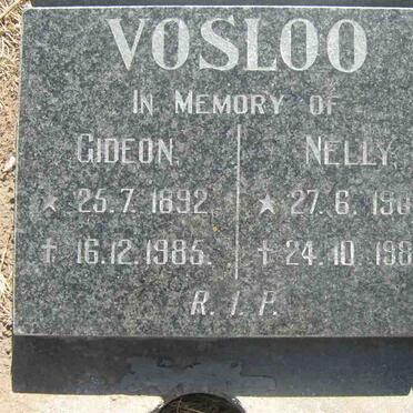 VOSLOO Gideon 1892-1985 &amp; Nelly 1900-1983