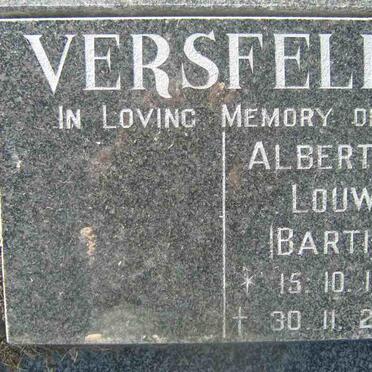 VERSFELD Albertus Louw 1917-2001