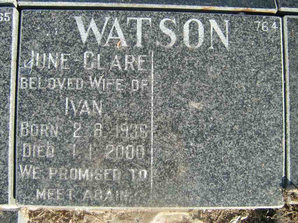 WATSON June Clare 1936-2000