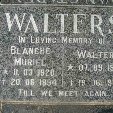 WALTERS  Walter 1916-1995 &amp; Blanch Muriel 1920-1994