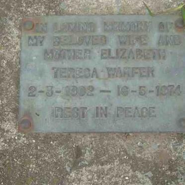 WAKFER Elizabeth Teresa 1902-1974