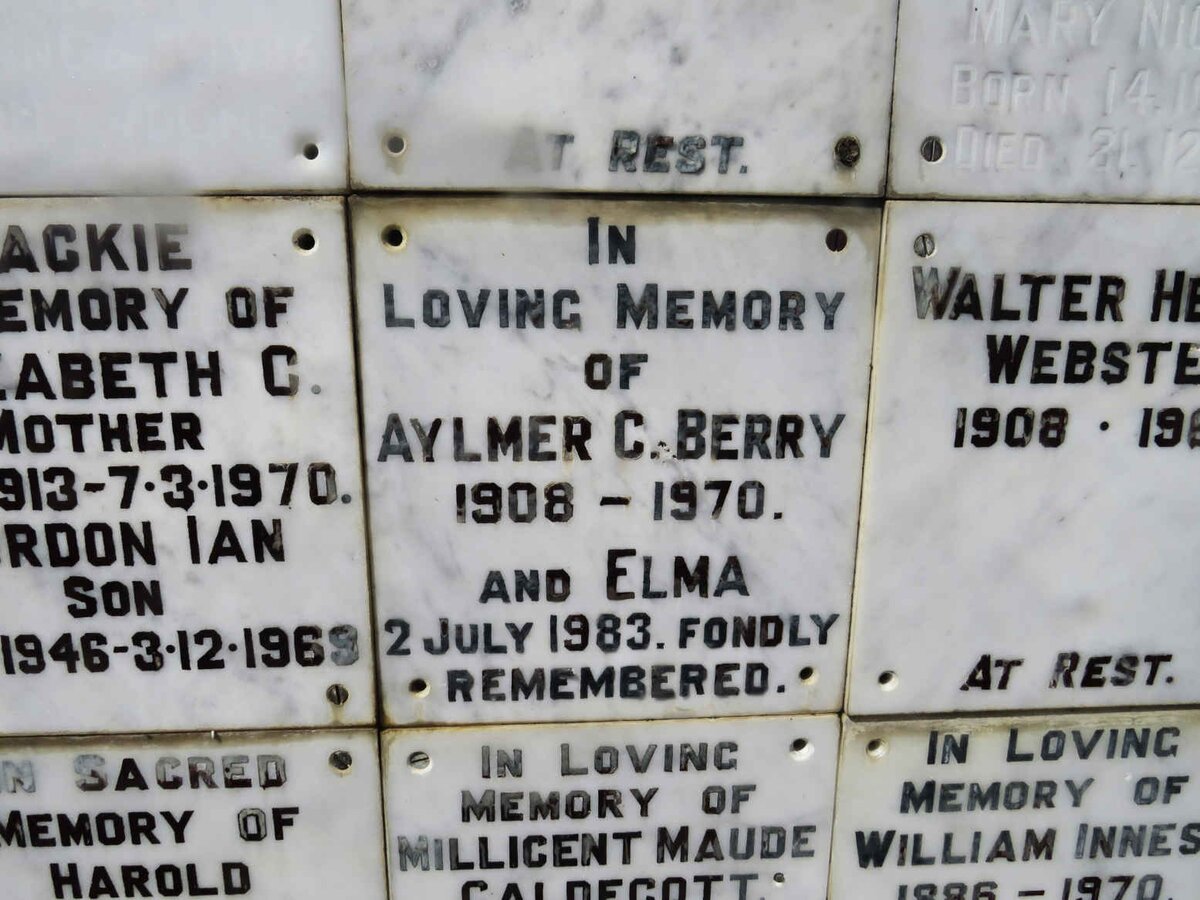 BERRY Aylmer C. 1908-1970 &amp; Elma -1983