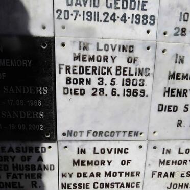 BELING Frederick 1903-1969