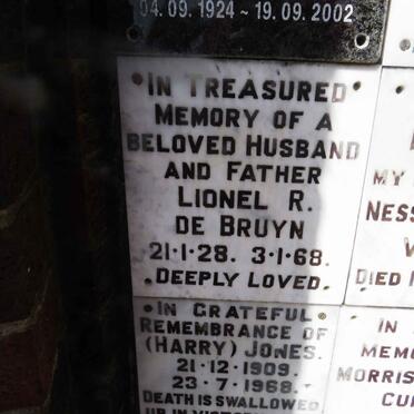 BRUYN Lionel R., de 1928-1968