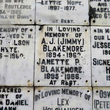 BLAKEMORE A.J. 1894-1962 &amp; Janette P.S. 1895-1966