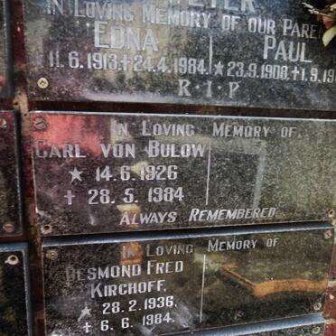 BULOW Carl, von 1926-1984