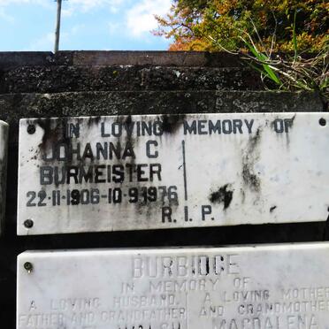 BURMEISTER Johanna C. 1906-1976