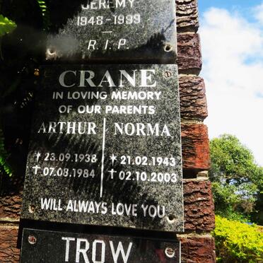CRANE Arthur 1938-1984 &amp; Norma 1943-2003