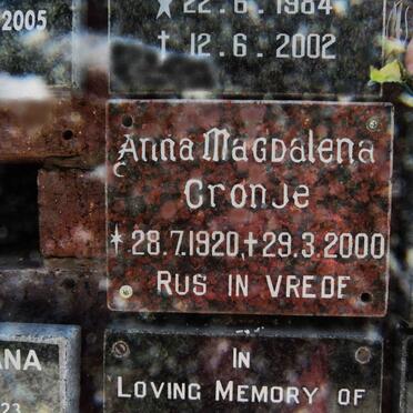 CRONJE Anna Magdalena 1920-2000