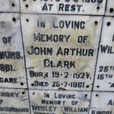 CLARK John Arthur 1927-1961