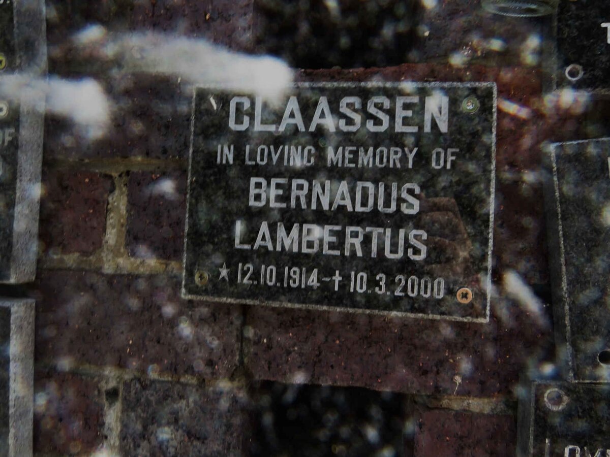 CLAASSEN Bernadus Lambertus 1914-2000