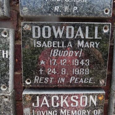 DOWDALL Isabella Mary 1943-1989