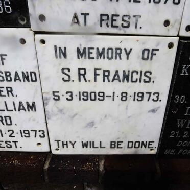 FRANCIS S.R. 1909-1973