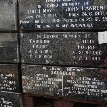 FOURIE Louis 1906-1990 &amp; Caroline 1916-1988