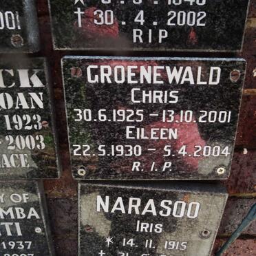 GROENEWALD Chris 1925-2001 &amp; Eileen 1930-2004