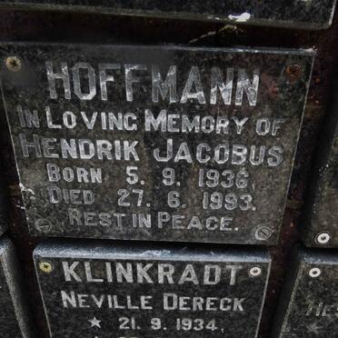 HOFFMANN Hendrik Jacobus 1936-1993