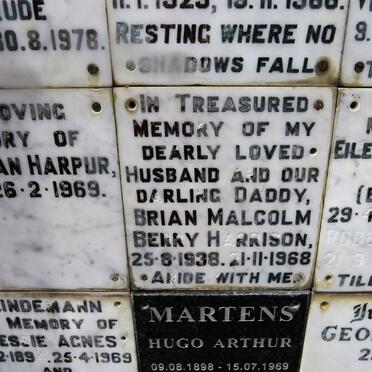 HARRISON Brian Malcolm Berry 1938-1968