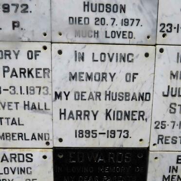 KIDNER Harry 1895-1973