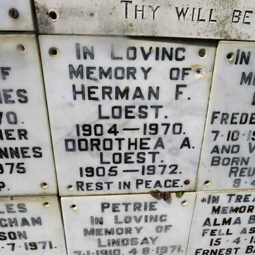 LOEST Herman F. 1904-1970 &amp; Dorothea A. 1905-1972