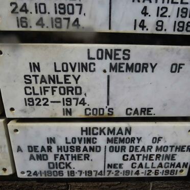 LONES Stanley Clifford 1922-1974