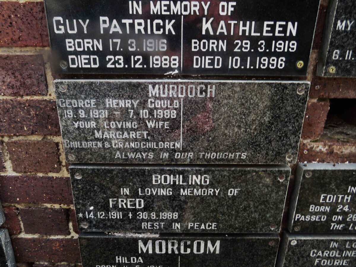 MURDOCH George Henry Gould 1931-1988