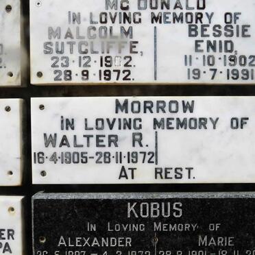 MCDONALD Malcolm Sutcliffe 1902-1972 & Bessie Enid 1902-1991 :: MORROW Walter R. 1905-1972