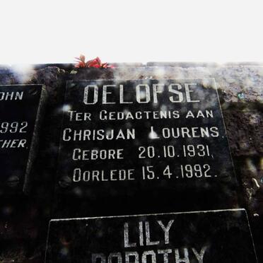 OELOFSE Chrisjan Lourens 1931-1992