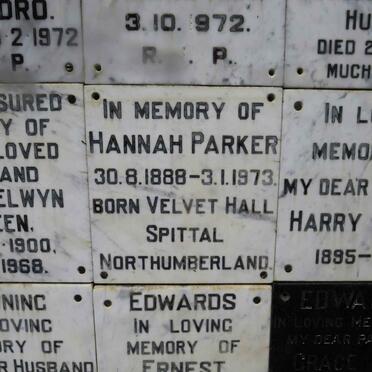 PARKER Hannah 1888-1973