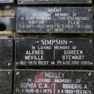 SIMPSON Alfred Neville 1912-1976 &amp; Doreen Stewart 1916-1989