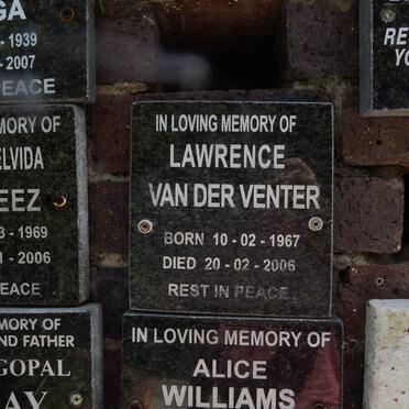 VENTER Lawrence, van der 1967-2006