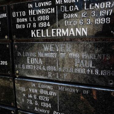 WEYER Paul 1908-1984 &amp; Edna 1913-1984