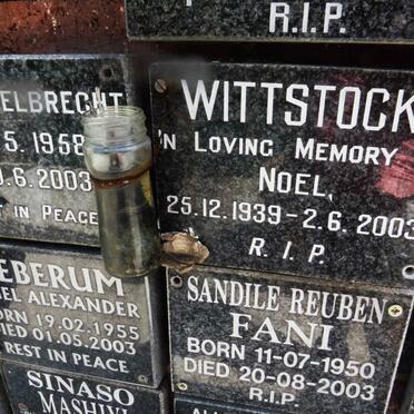 WITTSTOCK Noel 1939-2003