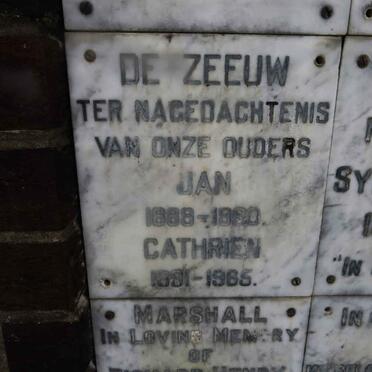 ZEEUW Jan, de 1888-1960 &amp; Cathrien 1891-1965