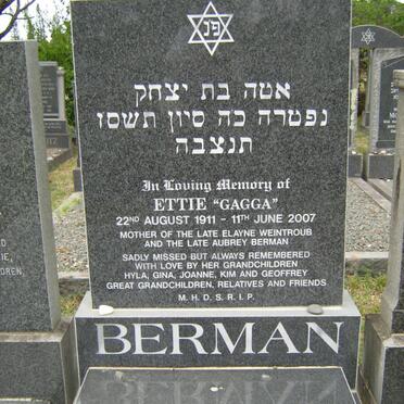 BERMAN Ettie 1911-2007