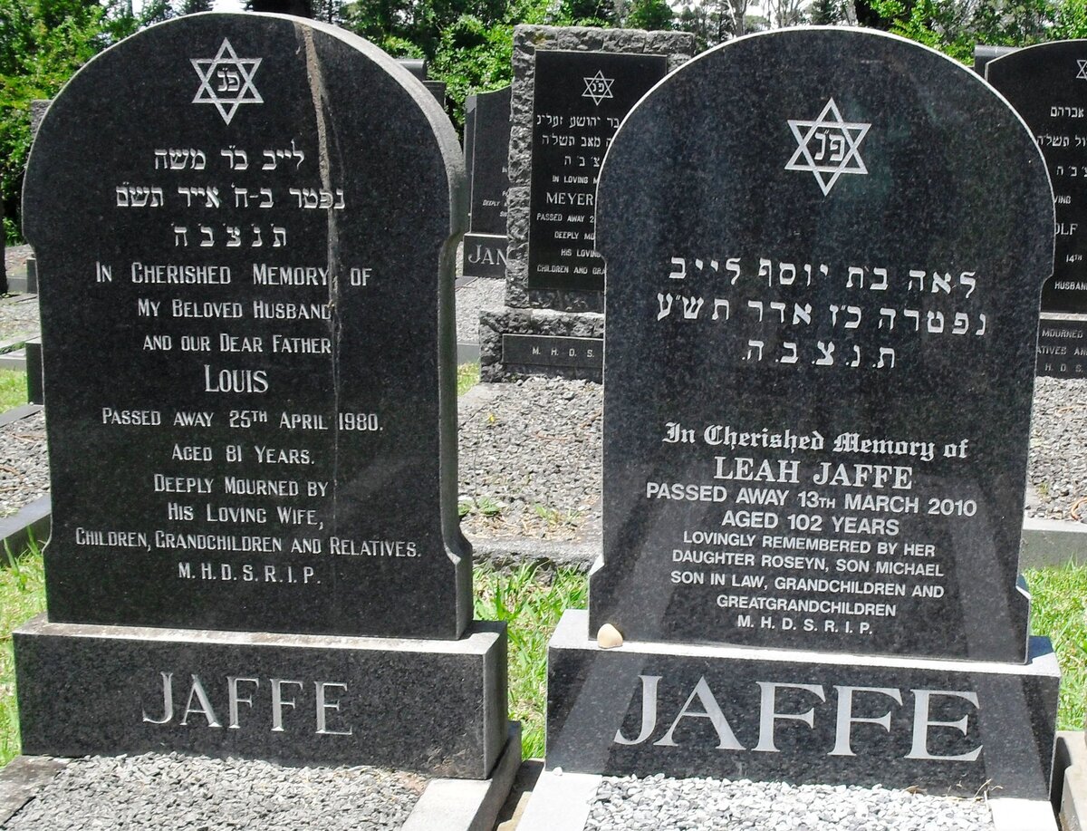 JAFFE Louis -1980 &amp; Leah -2010