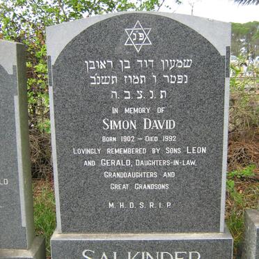SALKINDER Simon David 1902-1992