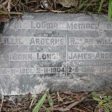 ARDERNE Ralph William James 18?5-1955 &amp; Lillie LONG 1861-1904
