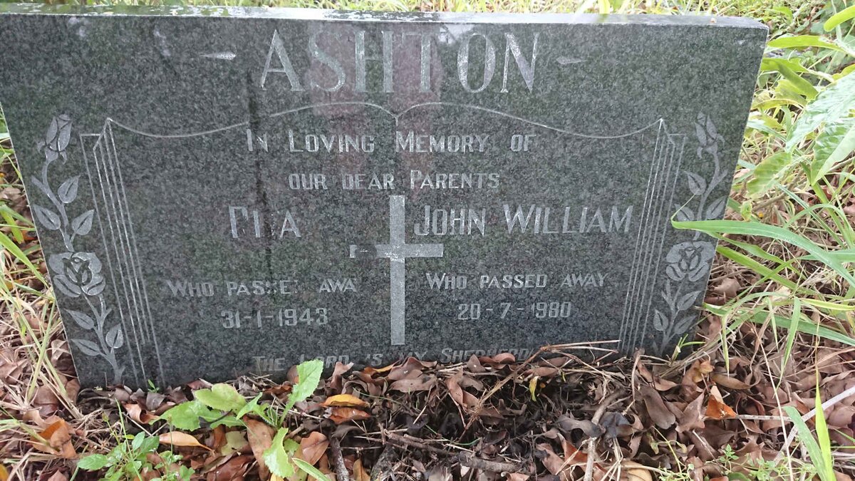 ASHTON John William -1980 &amp; Rita -1943