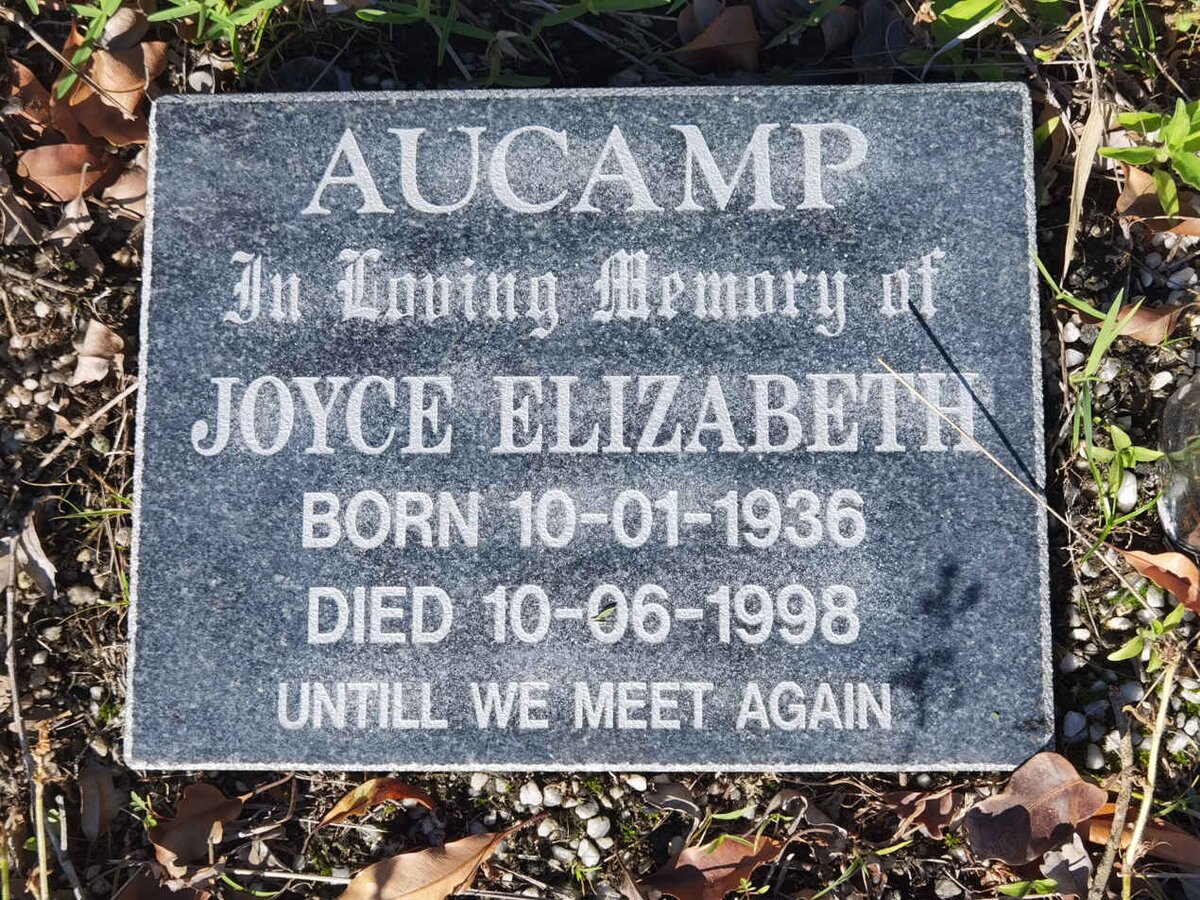 AUCAMP Joyce Elizabeth 1936-1998
